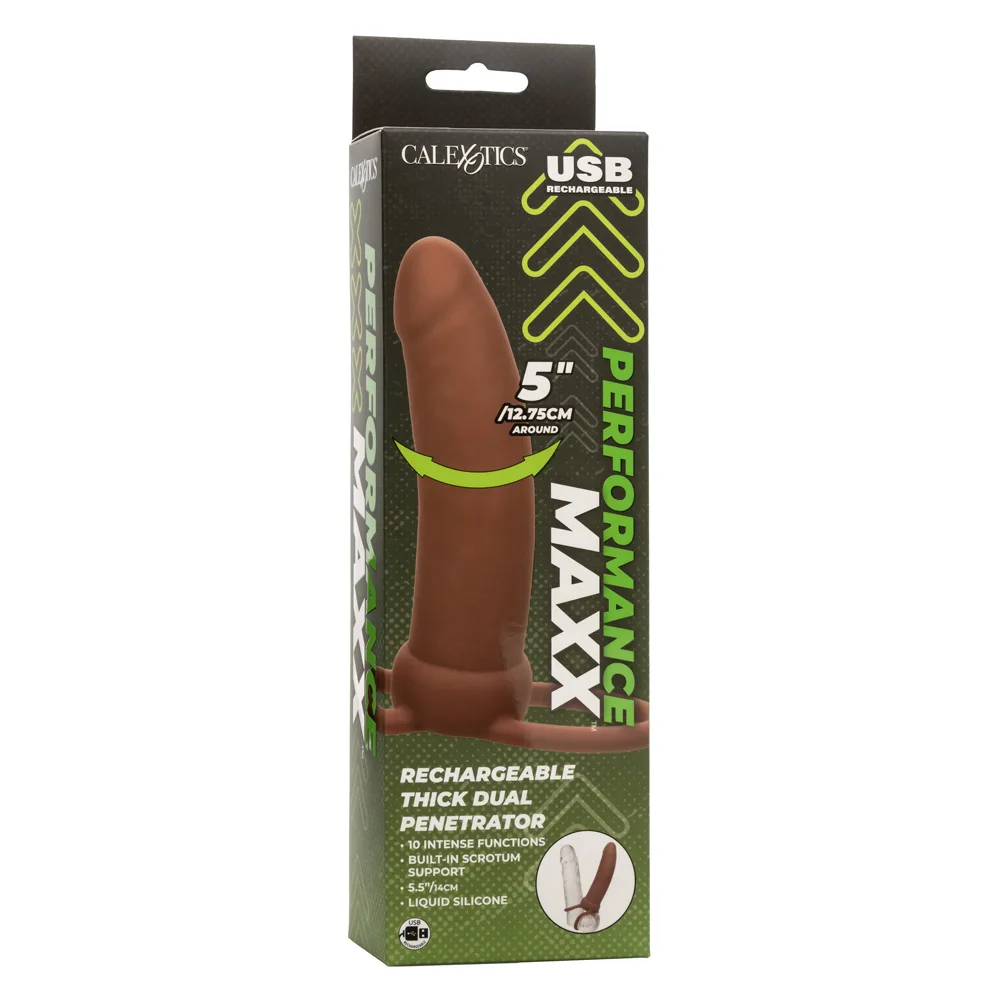 Performance Maxx Rechargeable Thick Dual Penetrator - Brown Festival & Rave CalExotics