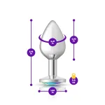 Clear Iridescent Round Gem Silver Metal Plug - Md Anal Play Viben