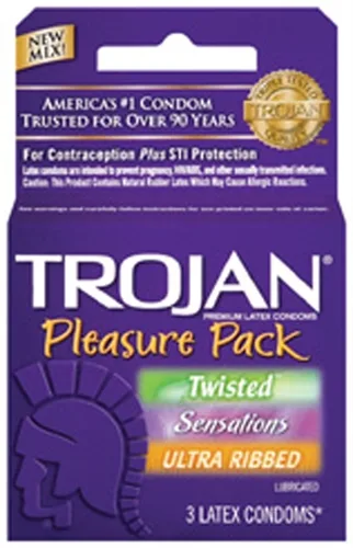 Trojan Pleasure Pack - 3 Pack Lubes & Essentials Paradise Marketing