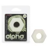 Alpha Glow-in-the-Dark Liquid Silicone Prolong Sexagon Ring - White Enhancers CalExotics