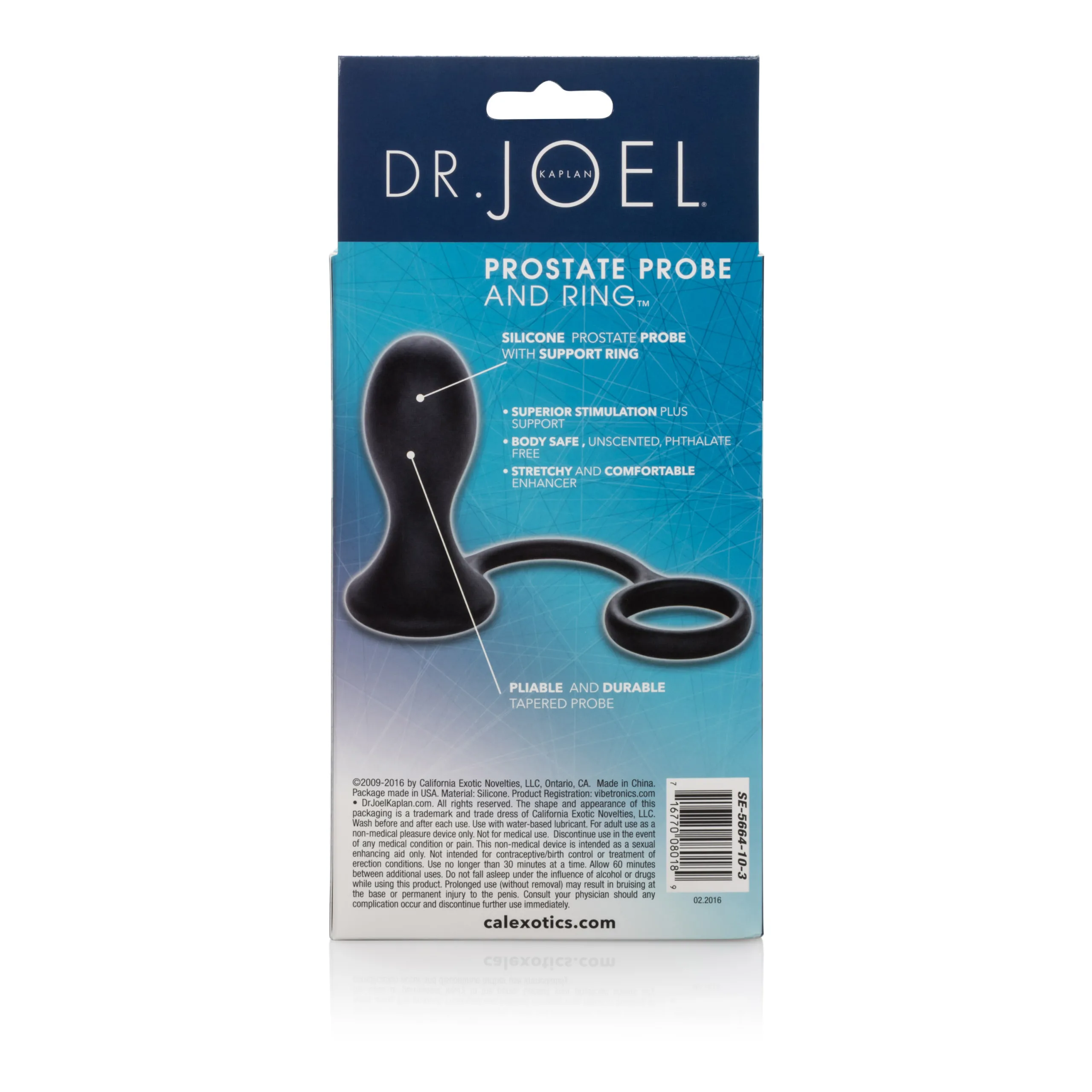 Dr. Joel Kaplan Prostate Probe and Ring - Black Anal Play CalExotics