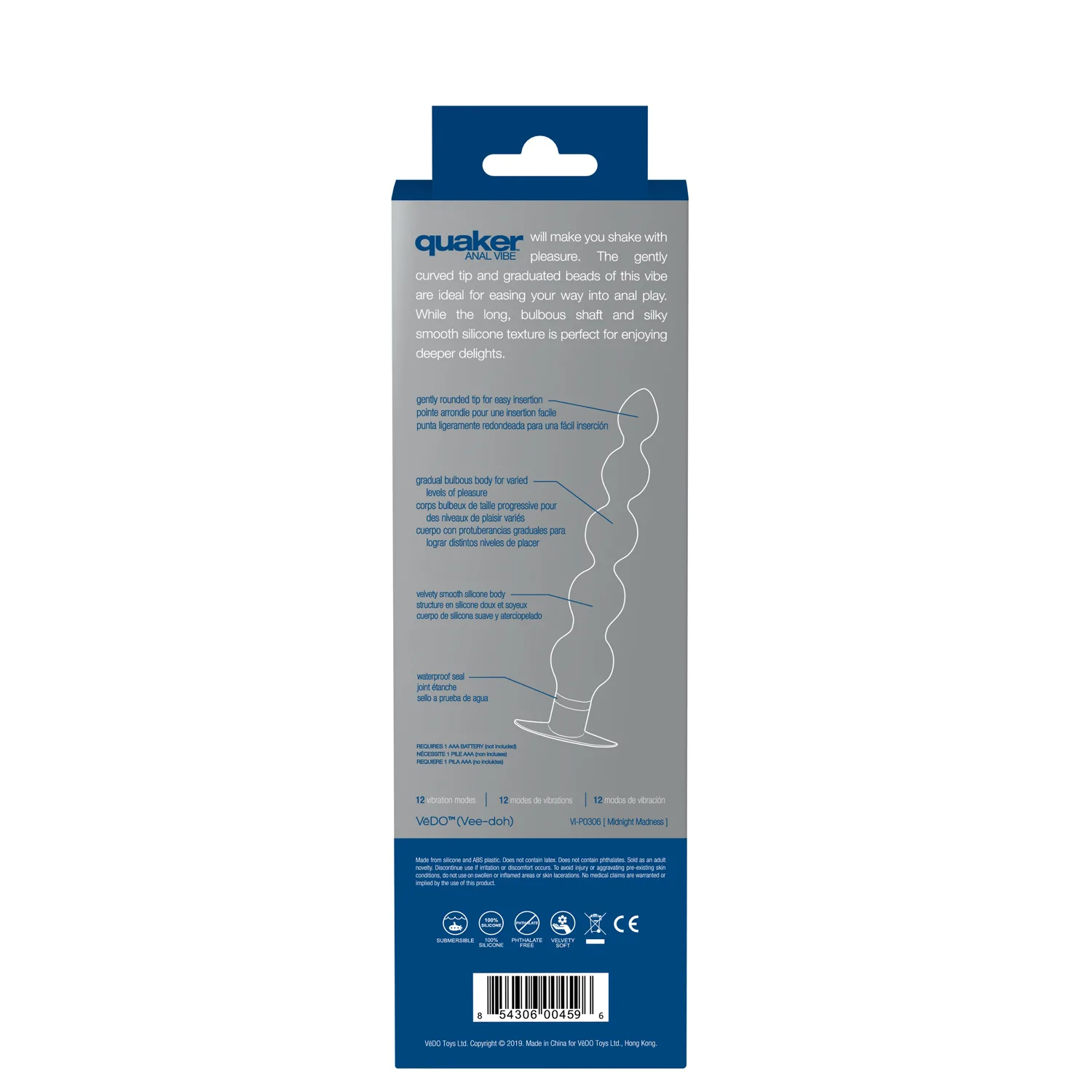 Quaker Anal Vibe - Midnight Madness Vibrators VeDO