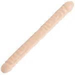 Double Header 18 Inches Veined - White Dildos Doc Johnson