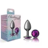 Purple Round Gem Gunmetal Metal Plug - Sm Anal Play Viben