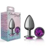 Purple Round Gem Gunmetal Metal Plug - Lg Anal Play Viben