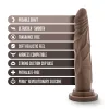 Dr. Skin Silicone - Dr. Carter - 7 Inch Dong With Suction Cup - Chocolate Dildos Blush