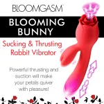 Blooming Bunny Sucking and Thrusting Silicone Rabbit Vibrator - Red Vibrators XR Brands
