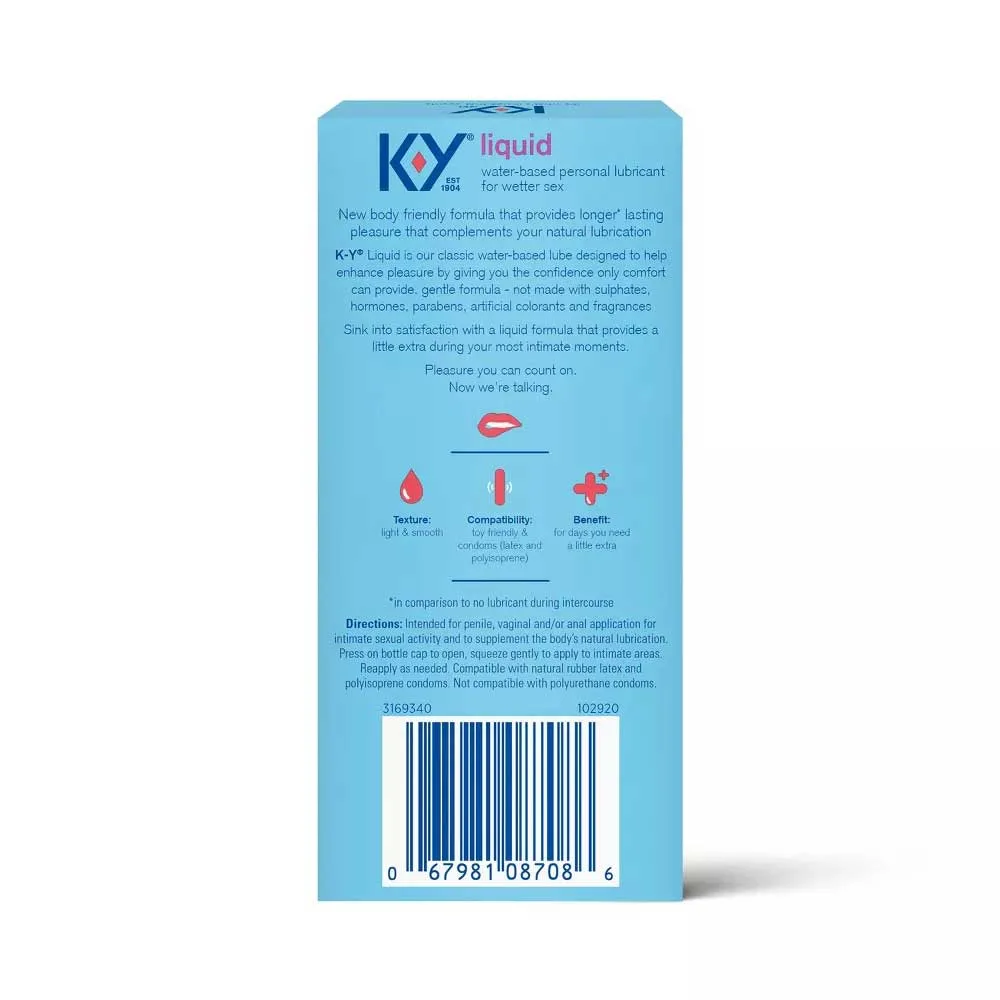 K-Y Liquid 2.5 Oz Bottle Lubes & Essentials Paradise Marketing