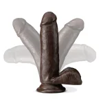 Dr. Skin Plus - 7 Inch Posable Dildo With Balls - Chocolate Dildos Blush