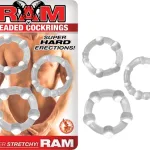 Ram Beaded Cockrings - Clear Cockrings Nasstoys