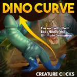 Jurassic Cock Dinosaur Silicone Dildo - Green/blue Dildos XR Brands