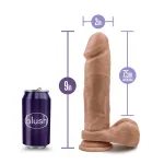 Au Natural - 9 Inch Dildo With Suction Cup - Mocha Dildos Blush