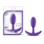 Luxe - Wearable Vibra Slim Plug - Small - Purple Anal Play Blush