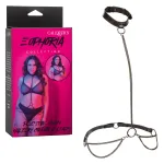 Euphoria Collection Plus Size Chain Halter/collar and Leash - Black BDSM & Kink CalExotics
