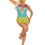 Seamless Ombre Mini Dress O/s - Ocean Hosiery & Garters Leg Avenue