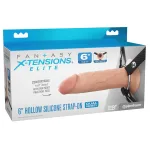 Fantasy X-Tensions Elite 6" Silicone Hollow Strap Dual Density - Light Dildos Pipedream