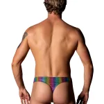 Pack and Play Thong with Front Condom Pouch - L/xl - Rainbow Panties & Thongs Male Power