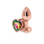 Rear Assets - Rose Gold Heart - Small - Rainbow Anal Play nsnovelties