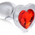 Red Heart Gem Glass Anal Plug - Small Anal Play XR Brands