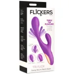 Tri-Flick Flicking Silicone Rabbit Vibrator - Purple Vibrators XR Brands