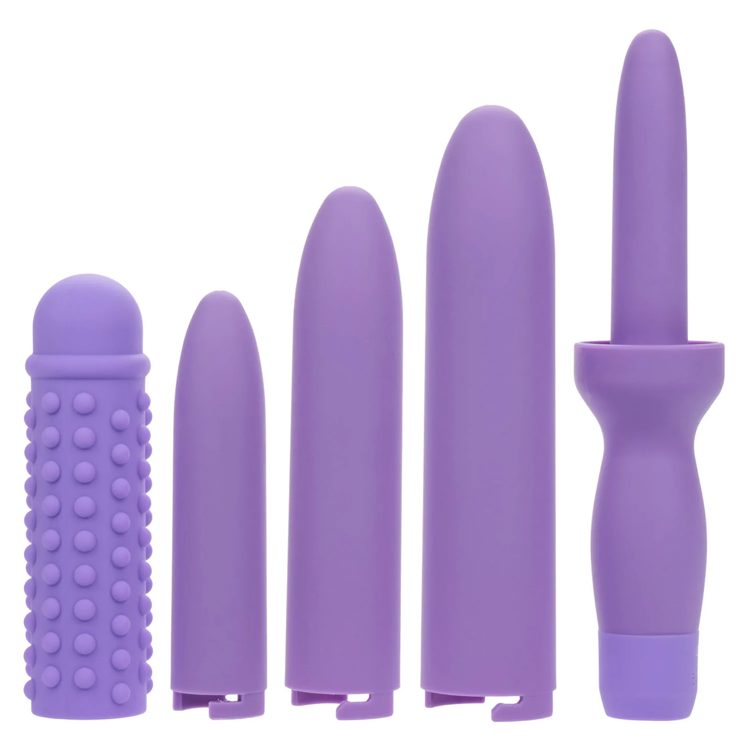 Dr. Laura Berman Rechargeable Dilators Set of 4 Locking Sizes Plus Sleeve - Purple Festival & Rave CalExotics