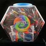 Trustex Assorted Colors Lubricated Condoms - 288 Piece Fishbowl Lubes & Essentials Paradise Marketing