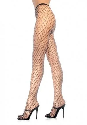 Xena Spandex Diamond Tights - One Size - Black Hosiery & Garters Leg Avenue
