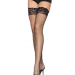 Industrial Net Stay Up Thigh Highs - One Size - Black Hosiery & Garters Leg Avenue