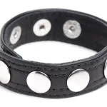 Cock Gear Leather Speed Snap Cock Ring - Black Cockrings | Adjustable XR Brands