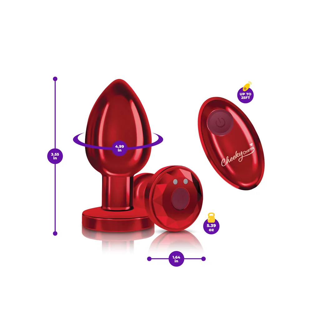 Vibrating Red Metal Remote Plug - Lg Anal Play Viben