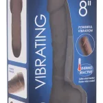 Fleshstixxx 8" Vibrating Silicone Dildo With Balls Brown Dildos Curve Toys