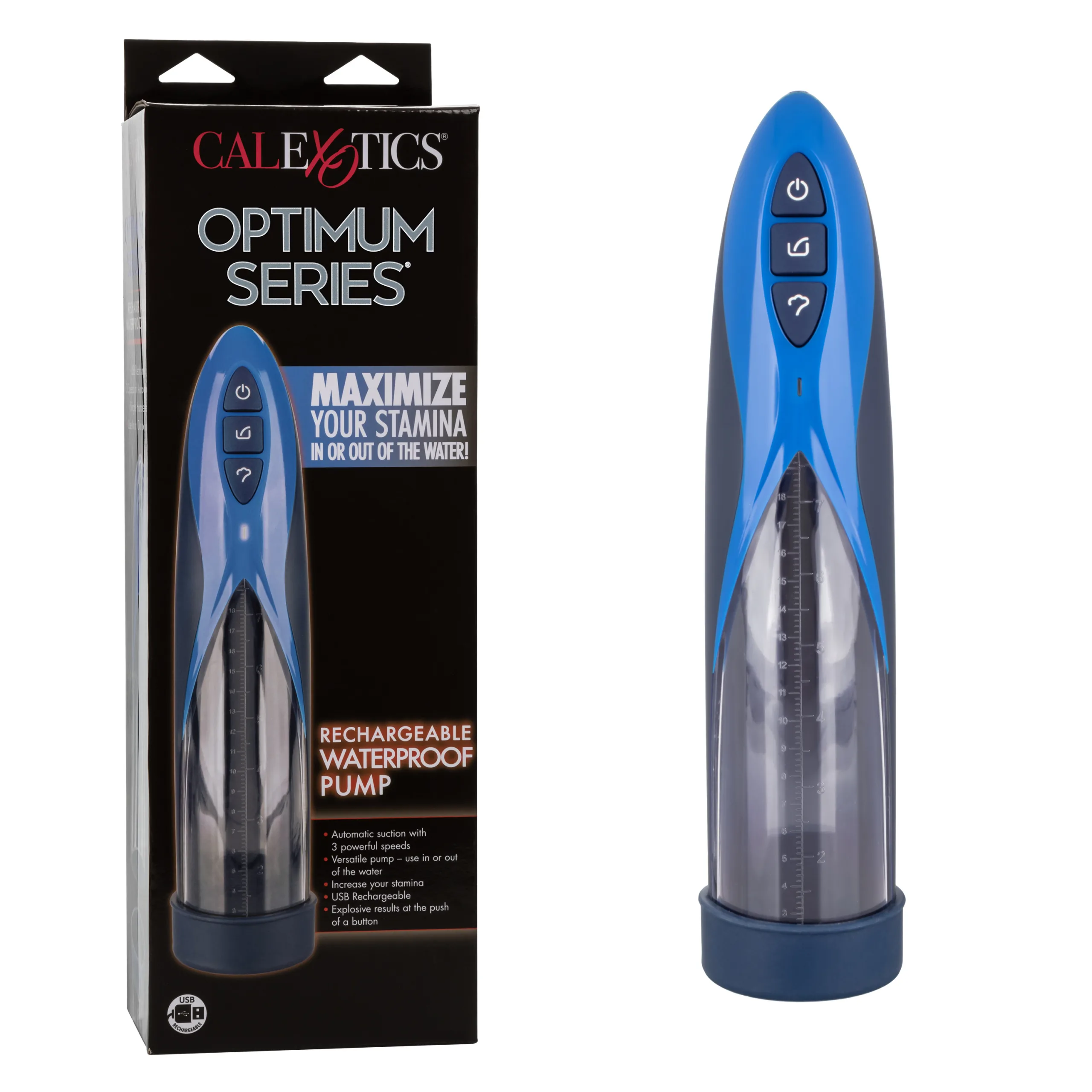 Optimum Series Rechargeable Waterproof Pump Strokers & Pumps CalExotics