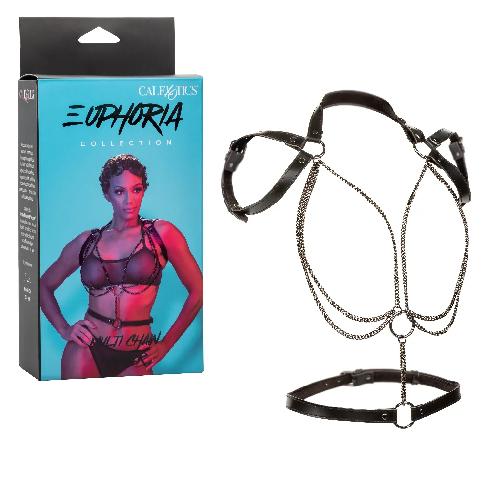 Euphoria Collection Multi Chain Halter - Black BDSM & Kink CalExotics