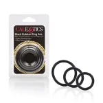 Rubber Ring 3 Piece Set - Black Lingerie Sets CalExotics
