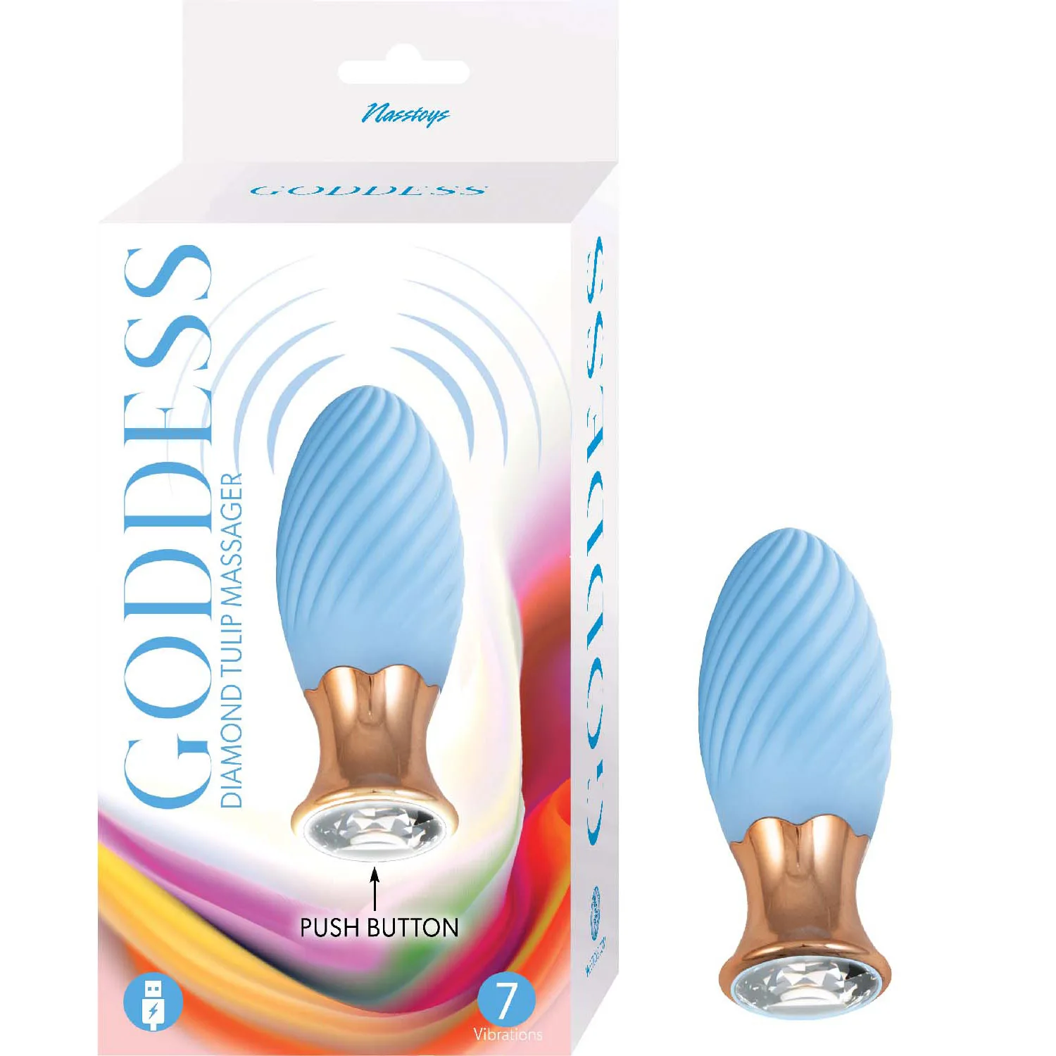 Goddess Diamond Tulip Massager - Blue Vibrators Nasstoys