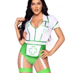 Nurse Feelgood Sexy Costume - Large - White/green Costumes Leg Avenue
