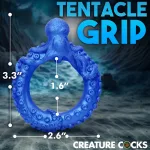 Poseidon's Octo-Ring Silicone Cock Ring - Blue Enhancers XR Brands
