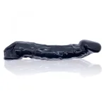 Muscle Ripped Slim Veiny Cocksheath - Night Black Penis Extension & Sleeves | Non-Vibrating Oxballs
