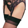 Lace Garterbelt and Thong - One Size - Black Black - One Size Panties & Thongs Leg Avenue