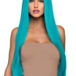 33 Inch Long Straight Center Part Wig - Turquoise Costumes Leg Avenue