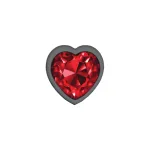 Deep Red Heart Gem Gunmetal Metal Plug - Md Anal Play Viben