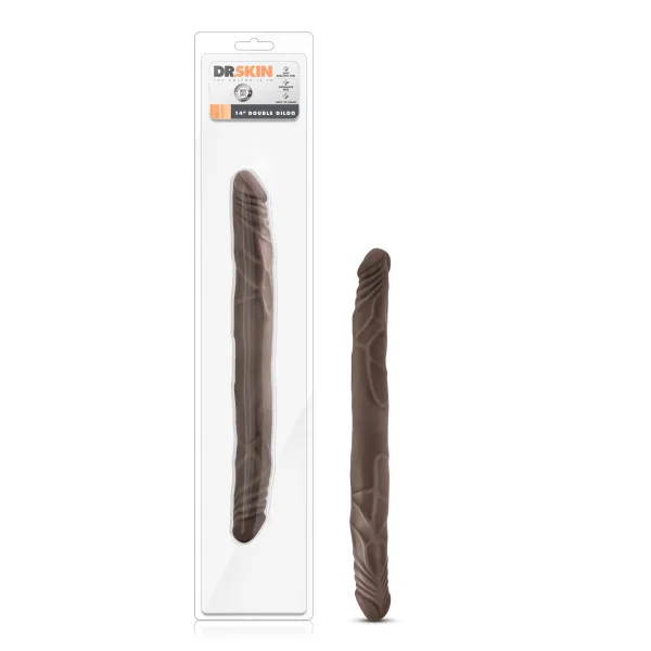 Dr. Skin - 14 Inch Double Dildo - Chocolate - Image 2