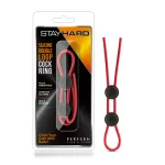 Stay Hard - Silicone Double Loop Cock Ring - Red Cockrings | Adjustable Blush