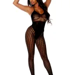 Crochet Bodystocking - One Size - Black Teddies & Bodysuits Elegant Moments