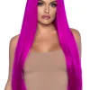 33 Inch Long Straight Center Part Wig - Raspberry Costumes Leg Avenue