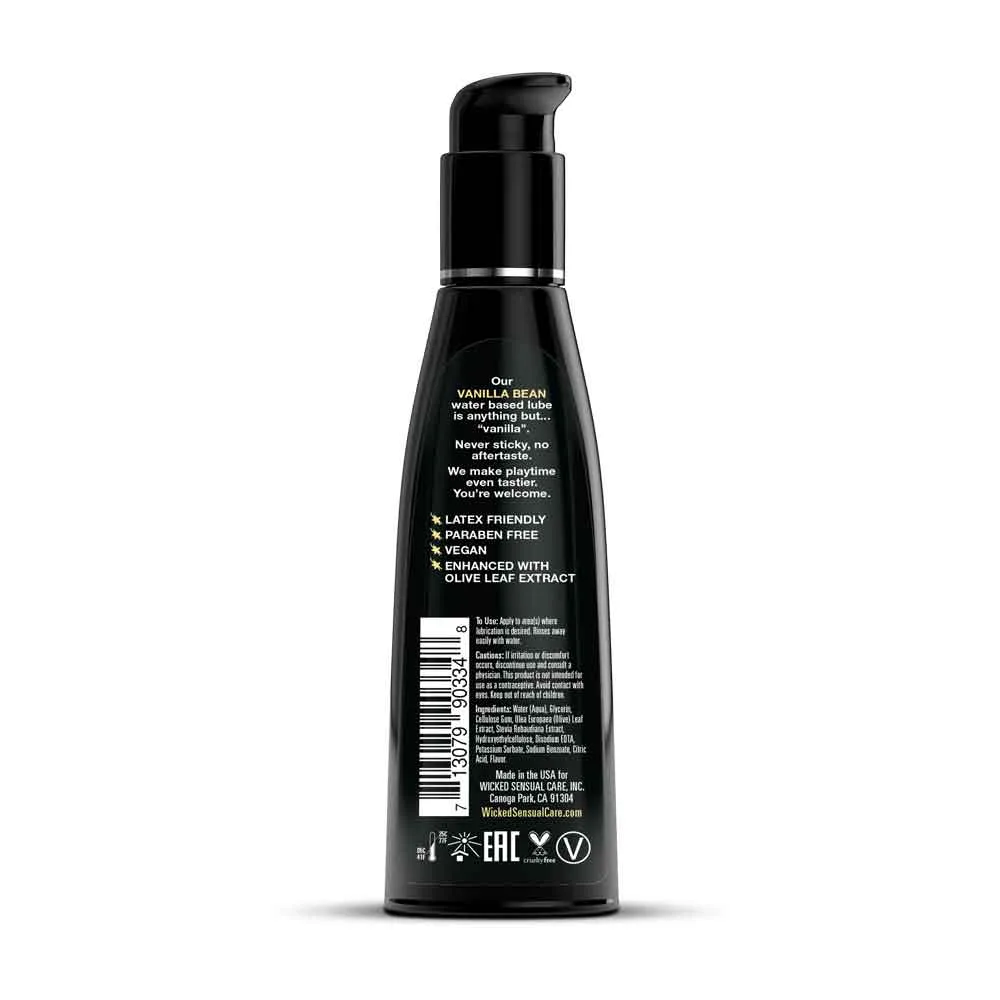 Aqua Vanilla Bean Flavored Water Based Intimate Lubricant - 4 Fl. Oz. Lubes & Essentials Wicked Sensual Care