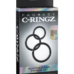 Fantasy C-Ringz Silicone Ring Stamina Set - Black Couples & C-Rings Pipedream