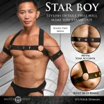 Star Boy Male Chest Harness With Arm Bands - Large/xlarge - Black Robes & Sleepwear XR Brands