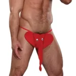 Squeaker Elephant G-String - One Size - Red Novelty Male Power