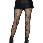 Cracked Fishnet Tights - One Size - Black Hosiery & Garters Leg Avenue